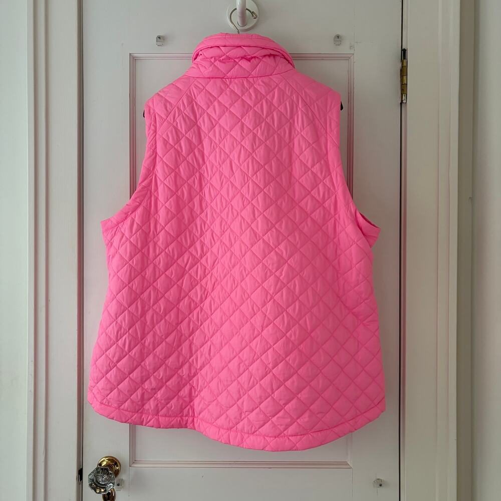 T by Talbots Quilted Micro Vest Pink Size 2XL - Picture 2 of 6